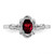 Sterling Silver Rhodium-Plated Garnet & 0.021ct Diamond. Ring, 2 mm, 2 mm Wide, 10 mm Top Length, 8 mm Top Width, Polished - View 5
