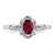 Sterling Silver Rhodium-Plated Lab-Created Ruby & 0.021ct Diamond. Ring, 2 mm, 2 mm Wide, 10 mm Top Length, 8 mm Top Width, Polished - View 5