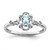 Sterling Silver Rhodium-Plated Aquamarine & 0.021ct Diamond. Ring, 2 mm, 2 mm Wide, 10 mm Top Length, 8 mm Top Width, Polished