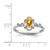Sterling Silver Rhodium-Plated Citrine & 0.021ct Diamond. Ring, 2 mm, 2 mm Wide, 10 mm Top Length, 8 mm Top Width, Polished - View 2