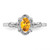 Sterling Silver Rhodium-Plated Citrine & 0.021ct Diamond. Ring, 2 mm, 2 mm Wide, 10 mm Top Length, 8 mm Top Width, Polished - View 4