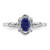 Sterling Silver Rhodium-Plated Lab-Created Sapphire & 0.021ct Diamond. Ring, 2 mm, 2 mm Wide, 10 mm Top Length, 8 mm Top Width, Polished - View 4