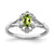 Sterling Silver Rhodium-Plated Peridot & 0.021ct Diamond. Ring, 2 mm, 2 mm Wide, 10 mm Top Length, 8.5 mm Top Width, Polished