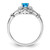 Sterling Silver Rhodium-Plated Light Swiss Blue Topaz & 0.021ct Diamond. Ring, 2 mm, 2 mm Wide, 10 mm Top Length, 8.5 mm Top Width, Polished - View 2