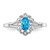 Sterling Silver Rhodium-Plated Light Swiss Blue Topaz & 0.021ct Diamond. Ring, 2 mm, 2 mm Wide, 10 mm Top Length, 8.5 mm Top Width, Polished - View 5
