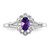 Sterling Silver Rhodium-Plated Amethyst & 0.021ct Diamond. Ring, 2 mm, 2 mm Wide, 10 mm Top Length, 8.5 mm Top Width, Polished - View 5