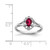 Sterling Silver Rhodium-Plated Lab-Created Ruby & 0.021ct Diamond. Ring, 2 mm, 2 mm Wide, 10 mm Top Length, 8.5 mm Top Width, Polished - View 3