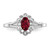 Sterling Silver Rhodium-Plated Lab-Created Ruby & 0.021ct Diamond. Ring, 2 mm, 2 mm Wide, 10 mm Top Length, 8.5 mm Top Width, Polished - View 5
