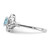 Sterling Silver Rhodium-Plated Aquamarine & 0.021ct Diamond. Ring, 2 mm, 2 mm Wide, 10 mm Top Length, 8.5 mm Top Width, Polished - View 4