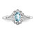 Sterling Silver Rhodium-Plated Aquamarine & 0.021ct Diamond. Ring, 2 mm, 2 mm Wide, 10 mm Top Length, 8.5 mm Top Width, Polished - View 5