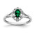 Sterling Silver Rhodium-Plated Lab-Created Emerald & 0.021ct Diamond. Ring, 2 mm, 2 mm Wide, 10 mm Top Length, 8.5 mm Top Width, Polished