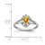 Sterling Silver Rhodium-Plated Citrine & 0.021ct Diamond. Ring, 2 mm, 2 mm Wide, 10 mm Top Length, 8.5 mm Top Width, Polished - View 3
