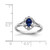 Sterling Silver Rhodium-Plated Lab-Created Sapphire & 0.021ct Diamond. Ring, 2 mm, 2 mm Wide, 10 mm Top Length, 8.5 mm Top Width, Polished - View 3