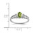 Sterling Silver Rhodium-Plated Peridot & 0.021ct Diamond. Ring, 2 mm, 2 mm Wide, 7 mm Top Length, 5 mm Top Width, Polished - View 2