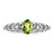 Sterling Silver Rhodium-Plated Peridot & 0.021ct Diamond. Ring, 2 mm, 2 mm Wide, 7 mm Top Length, 5 mm Top Width, Polished - View 4