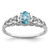 Sterling Silver Rhodium-Plated Swiss Blue Topaz & 0.021ct Diamond. Ring, 2 mm