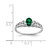 Sterling Silver Rhodium-Plated Lab-Created Emerald & 0.021ct Diamond. Ring, 2 mm, 2 mm Wide, 7 mm Top Length, 5 mm Top Width, Polished - View 2