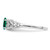 Sterling Silver Rhodium-Plated Lab-Created Emerald & 0.021ct Diamond. Ring, 2 mm, 2 mm Wide, 7 mm Top Length, 5 mm Top Width, Polished - View 3
