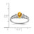 Sterling Silver Rhodium-Plated Citrine & 0.021ct Diamond. Ring, 2 mm, 2 mm Wide, 7 mm Top Length, 5 mm Top Width, Polished - View 2