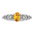 Sterling Silver Rhodium-Plated Citrine & 0.021ct Diamond. Ring, 2 mm, 2 mm Wide, 7 mm Top Length, 5 mm Top Width, Polished - View 4