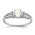 Sterling Silver Rhodium-Plated Lab-Created Opal & 0.021ct Diamond. Ring, 2 mm, 2 mm Wide, 7 mm Top Length, 5 mm Top Width, Polished