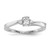 Sterling Silver Rhodium-Plated Cubic Zirconia & 0.04ct Diamond Birthstone Ring