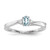 Sterling Silver Rhodium-Plated Aquamarine/0.04ct Diamond Birthstone Ring