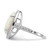 Cheryl M Sterling Silver Rhodium-Plated Cabochon Lab-Created Opal and Brilliant-Cut Cubic Zirconia Oval Halo Ring, 1.8 mm - View 3