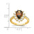 Cheryl M Sterling Silver & Gold-Tone Teardrop Brown Cubic Zirconia Ring, 2 mm - View 4