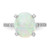 Cheryl M Sterling Silver Rhodium-Plated Cabochon Lab-Created Opal and Brilliant-Cut Cubic Zirconia Oval with Side Stones Ring - View 5