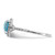 Cheryl M Sterling Silver Rhodium-Plated Cabochon Blue Lab-Created Opal and Brilliant Cut Cubic Zirconia Halo with Side Stones Ring - View 3