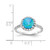 Cheryl M Sterling Silver Rhodium-Plated Cabochon Blue Lab-Created Opal and Brilliant Cut Cubic Zirconia Halo with Side Stones Ring - View 4