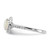 Cheryl M Sterling Silver Rhodium-Plated Cabochon Lab-Created Opal and Brilliant-Cut Cubic Zirconia Halo Ring, 2 mm, 10.75 mm Wide, 10.75 mm Top Length - View 3