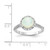 Cheryl M Sterling Silver Rhodium-Plated Cabochon Lab-Created Opal and Brilliant-Cut Cubic Zirconia Halo Ring, 2 mm, 10.75 mm Wide, 10.75 mm Top Length - View 4