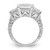 Cheryl M Sterling Silver Rhodium-Plated Fancy Emerald-Cut and Brilliant-Cut Cubic Zirconia 3 Stone Ring, 12.75 mm Wide, 12.75 mm Top Length - View 8