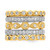 Cheryl M Sterling Silver Rhodium-Plated and Gold-Tone Brilliant-Cut Cubic Zirconia 5 Piece Eternity Band Ring Set, 3.2 mm - View 3