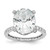 Cheryl M Sterling Silver Rhodium-Plated Brilliant-Cut Cubic Zirconia Oval Center with Side Stones Ring, 2.5 mm