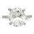 Cheryl M Sterling Silver Rhodium-Plated Brilliant-Cut Cubic Zirconia Oval Center with Side Stones Ring, 2.5 mm - View 3