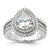 Cheryl M Sterling Silver Rhodium-Plated Brilliant-Cut Pear Cubic Zirconia Double Halo Ring