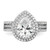 Cheryl M Sterling Silver Rhodium-Plated Brilliant-Cut Pear Cubic Zirconia Double Halo Ring - View 4