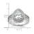 Cheryl M Sterling Silver Rhodium-Plated Brilliant-Cut Pear Cubic Zirconia Double Halo Ring - View 5
