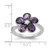 Cheryl M Sterling Silver Rhodium-Plated Purple and White Brilliant-Cut Cubic Zirconia Flower Ring, 2.5 mm - View 2