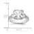 Cheryl M Sterling Silver Rhodium-Plated Fancy Cushion-Cut Baguette-Cut and Brilliant-Cut Cubic Zirconia Ring - View 5