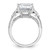 Cheryl M Sterling Silver Rhodium-Plated Fancy Emerald-Cut and Brilliant-Cut Cubic Zirconia Ring - View 2