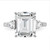 Cheryl M Sterling Silver Rhodium-Plated Fancy Emerald-Cut and Brilliant-Cut Cubic Zirconia Ring - View 4