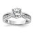 Cheryl M Sterling Silver Rhodium-Plated Brilliant-Cut 7.5 mm Round Cubic Zirconia with Side Stones Fashion Ring