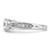 Cheryl M Sterling Silver Rhodium-Plated Brilliant-Cut 7.5 mm Round Cubic Zirconia with Side Stones Fashion Ring - View 3
