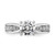 Cheryl M Sterling Silver Rhodium-Plated Brilliant-Cut 7.5 mm Round Cubic Zirconia with Side Stones Fashion Ring - View 4