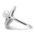 Cheryl M Sterling Silver Rhodium-Plated Cultured Freshwater Pearl and Brilliant-Cut Cubic Zirconia Fancy Teardrop Design Ring - View 3