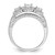 Cheryl M Sterling Silver Rhodium-Plated Brilliant-Cut Cubic Zirconia Three Stone Halo with Side Stones Ring - View 2